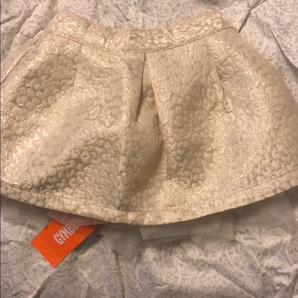 Gold metallic jacquard skirt